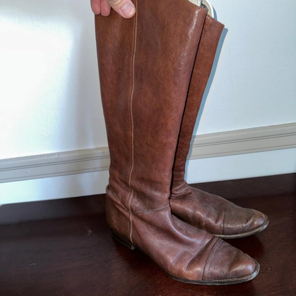 Vintage John Fluevog Tall Boots Brown Leather Wome's Size 8 US
